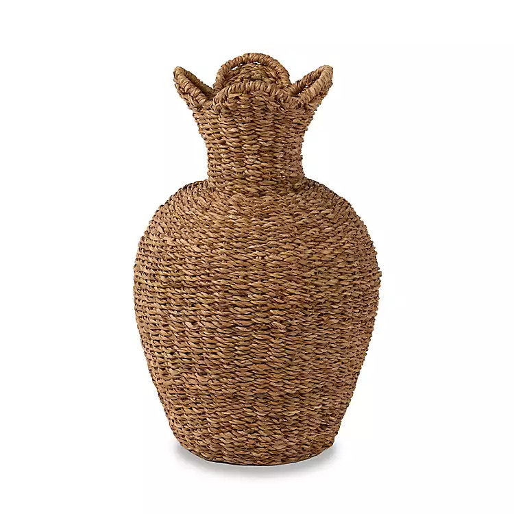 New! Seagrass Scalloped Edge Floor Vase, 18 in. | Kirklands