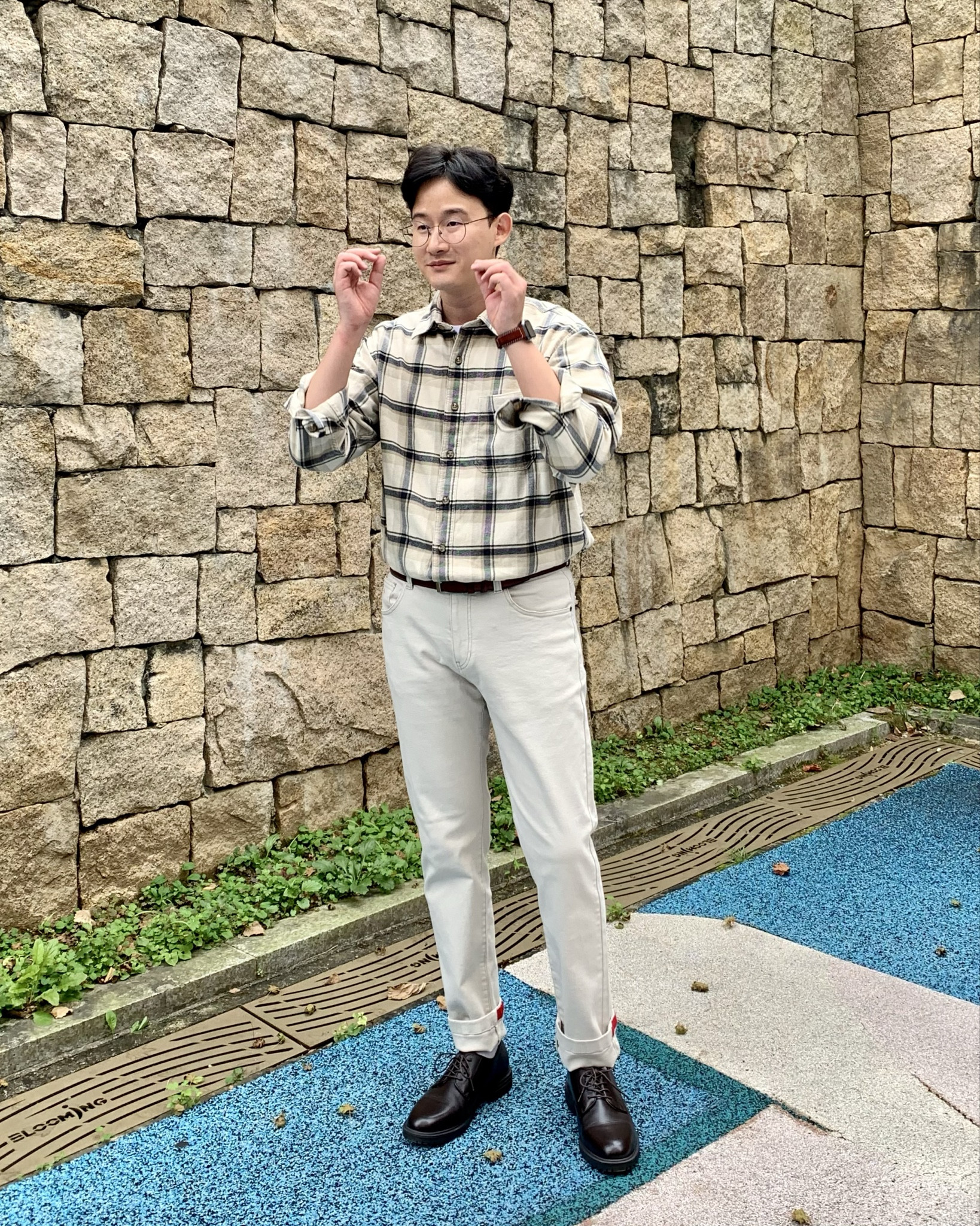 【KIXI】★(UNISEX) See-through Over-fit Check Shirt Designer fashion, Seoul-fully created | W Concept