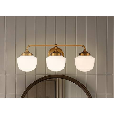 Cornwell 23" Wide Aged Brass 3-Light Bath Light | Lamps Plus