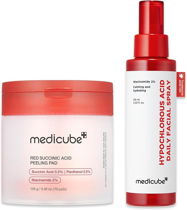 medicube Swipe & Spray Red duo for Troubled Skin: Red Succinic Acid Panthenol Facial Peeling Pads... | Amazon (US)