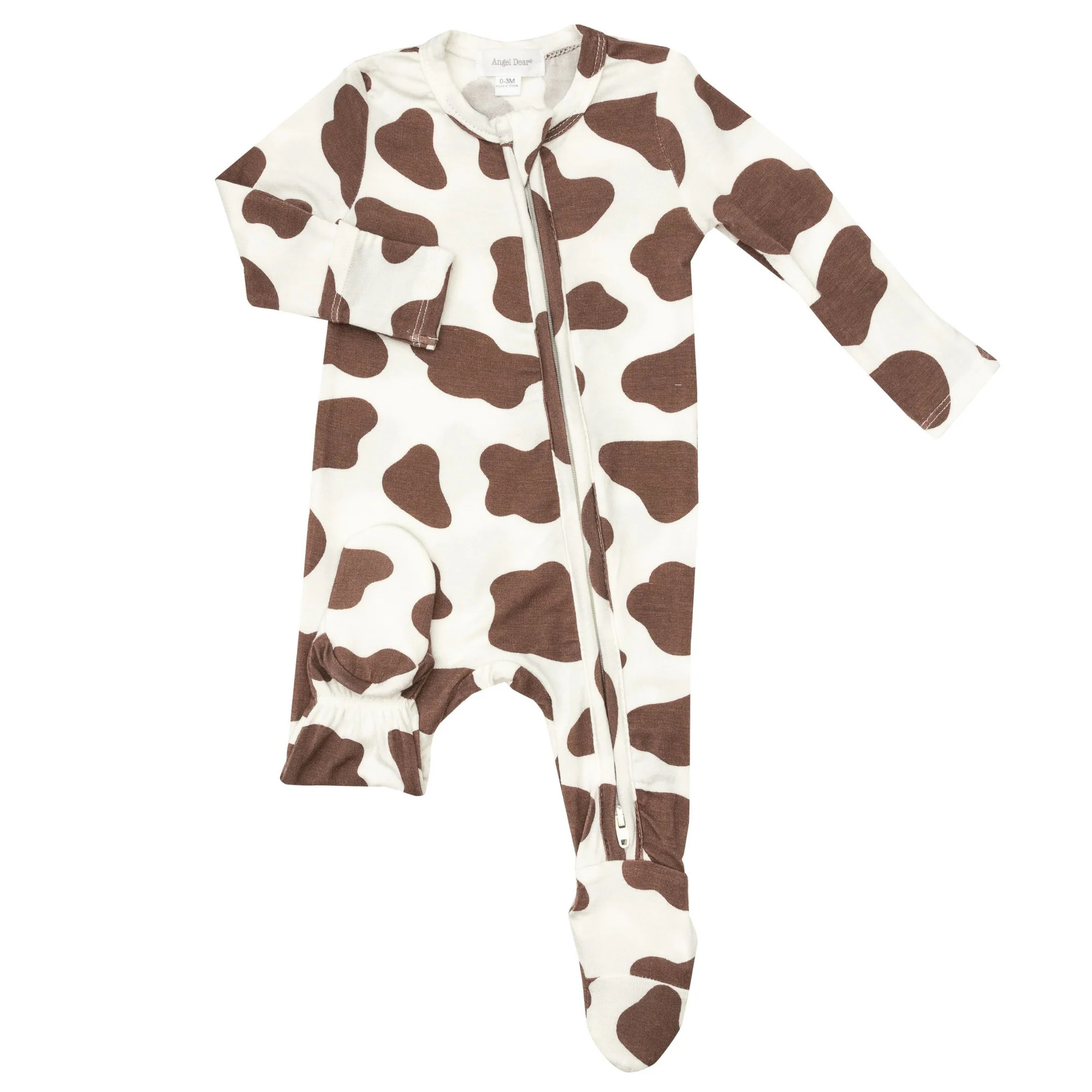 Zip Footie, Brown Cow | SpearmintLOVE