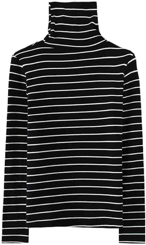 LRT Womens Slim Fit Striped Shirts Turtle Neck Blouses | Amazon (US)