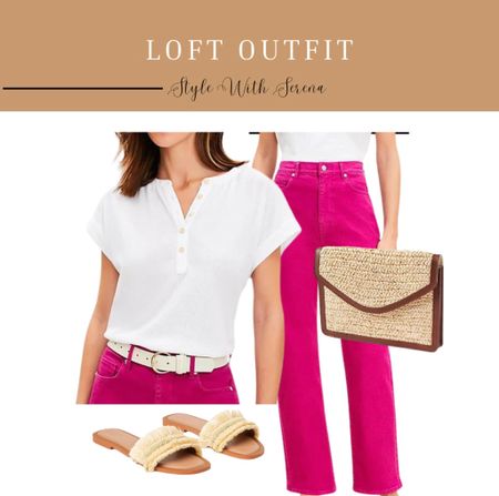Loft outfit, pink denim, denim, summer outfit, work outfit, work fashion, sandals

#LTKSeasonal #LTKWorkwear #LTKStyleTip