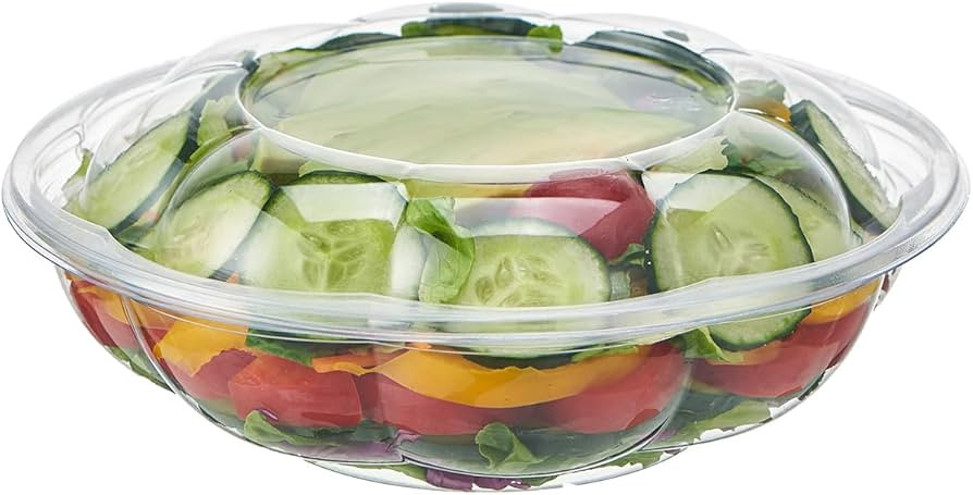 FULING [18 oz. 50 Sets Clear Plastic Salad Bowls with Airtight Lids Disposable To Go Mixing Conta... | Amazon (US)