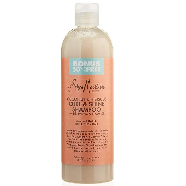 Shea Moisture Coconut & Hibiscus Curl & Shine Shampoo, 19.5 Oz. | Walmart (US)