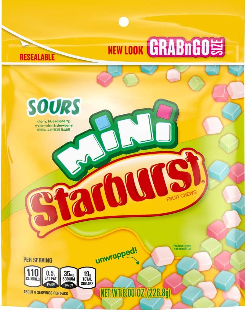 STARBURST Fruit Chews Candy - Minis Sours, 8oz (Pack of 8) - Delicious STARBURST, Mini Candy, Bul... | Amazon (US)