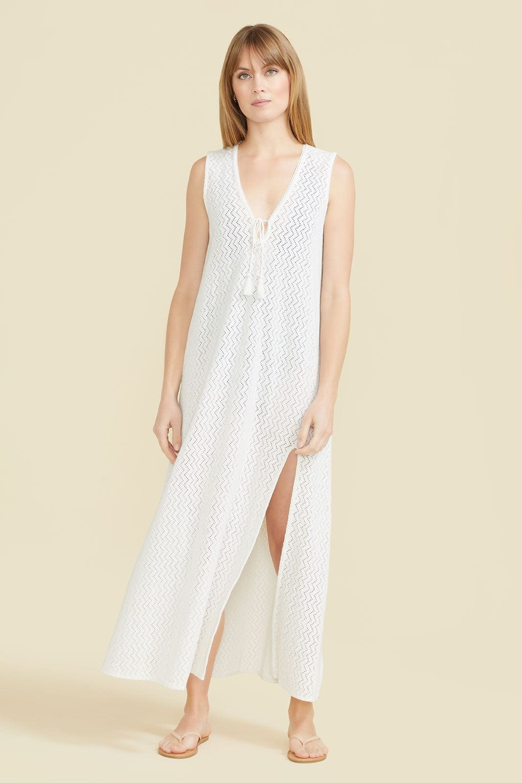 Sorrento Dress - White Crochet | Modatrova