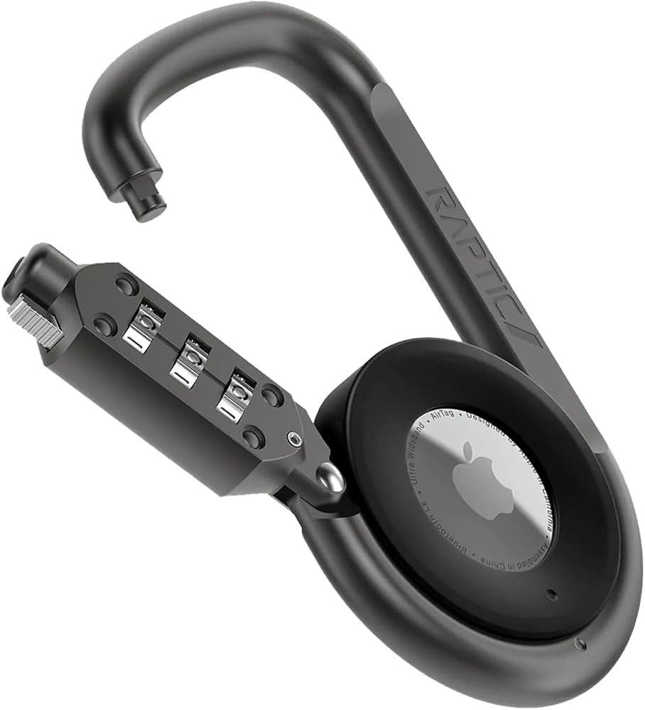 RAPTIC Upgraded Link & Lock for Apple AirTags, Anti-Theft, Heavy Duty Combination Lock Carabiner,... | Amazon (US)