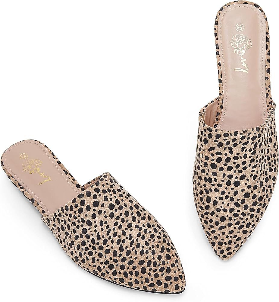 Ruanyu Womens Backless Mules Sandals Flat Pointed Toe Slip On Studded Tassel Comfortable Penny Lo... | Amazon (US)