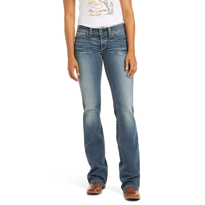 R.E.A.L. Mid Rise Stretch Whipstitch Boot Cut Jean | Ariat (EU)