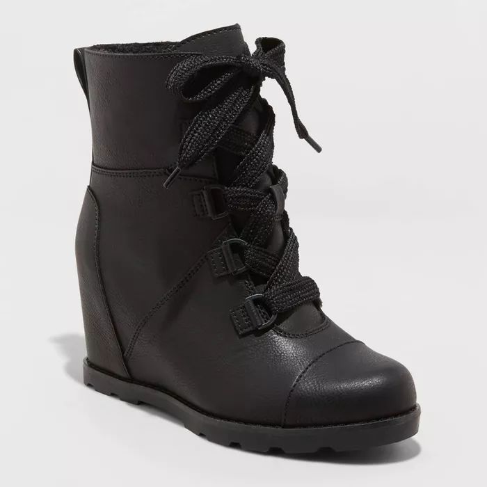 Women's Katherine Lace up Wedge Fashion Boots - Universal Thread™ | Target