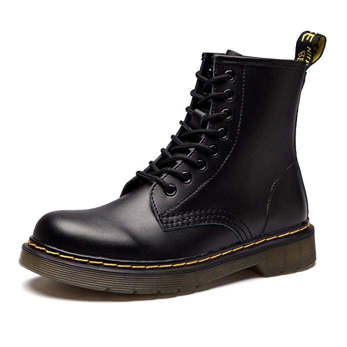 Koask Women's Round Toe Lase-up Ankle Boots Ladies Leather Combat Booties Fashion Martin Boots | Amazon (US)