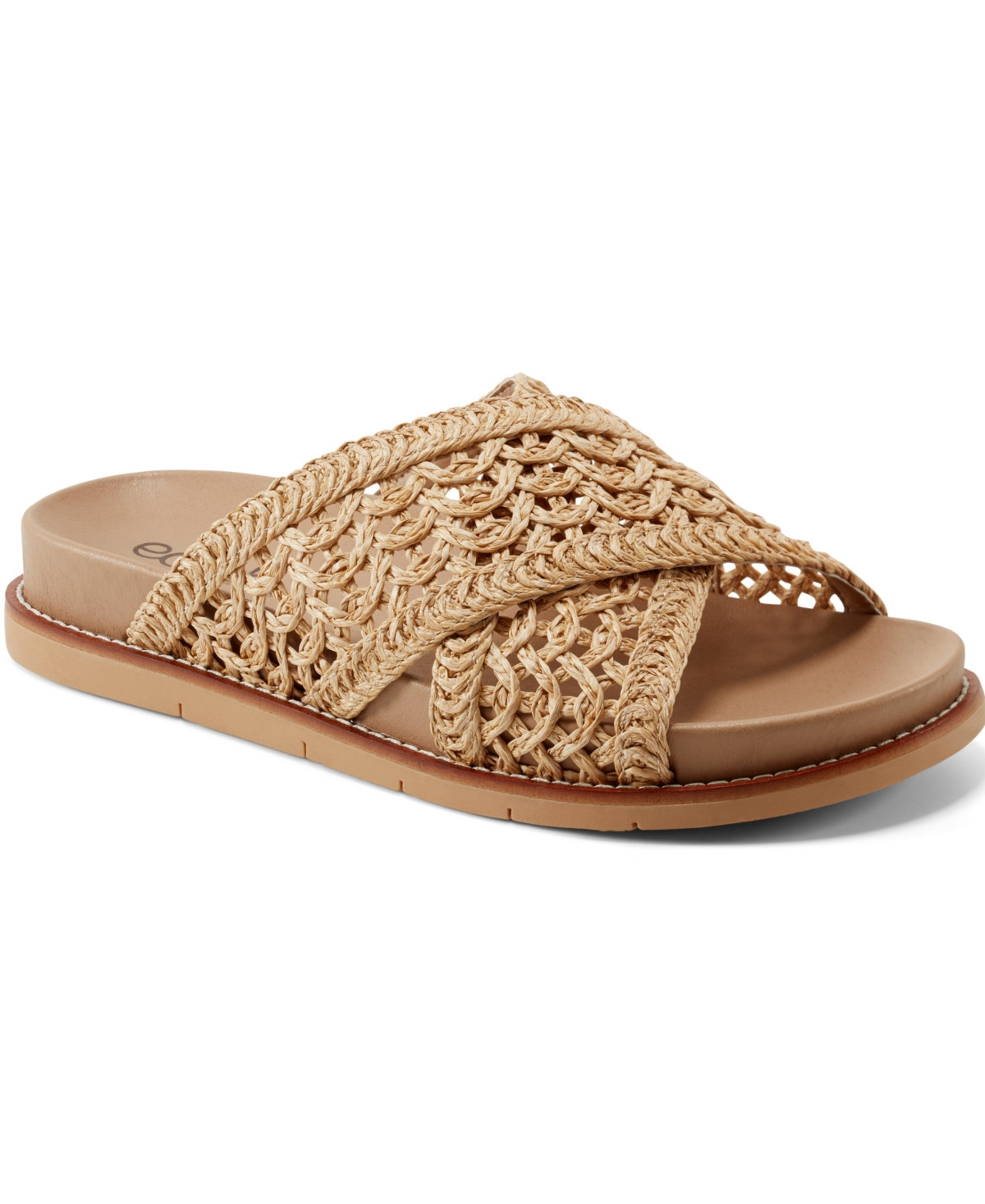 Earth Women's Flurry Woven Crisscross Flat Sandals - Natural | Macy's