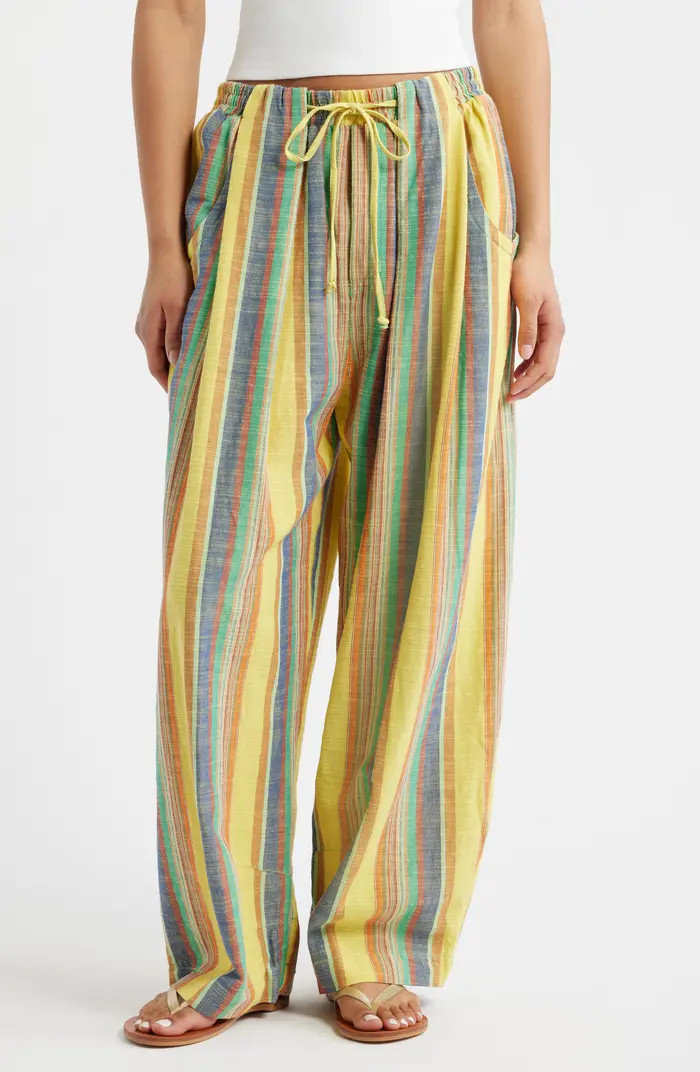 Chambers Stripe Drawstring Linen & Cotton Pants | Nordstrom