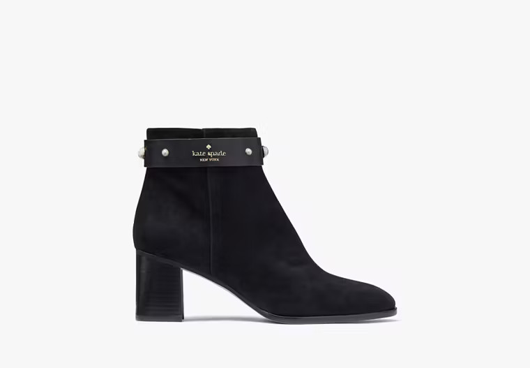Kate Spade Morgan Pearl Booties, Black - 9.5 | Kate Spade Outlet
