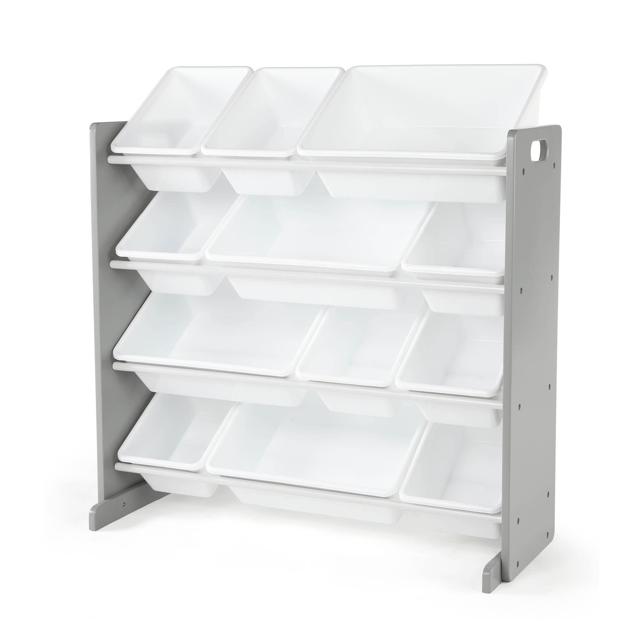 Humble Crew Kids Toy Storage Organizer with 12 Plastic Bins, Grey/White – Removable Bins for Pl... | Amazon (US)