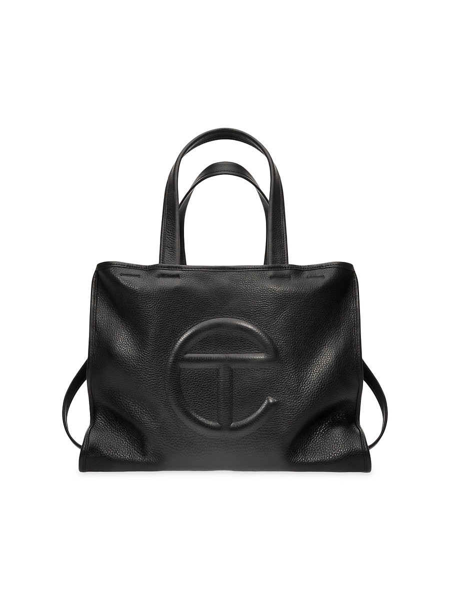 Men's Medium Pebble Leather Carry Bag - Black | Saks Fifth Avenue