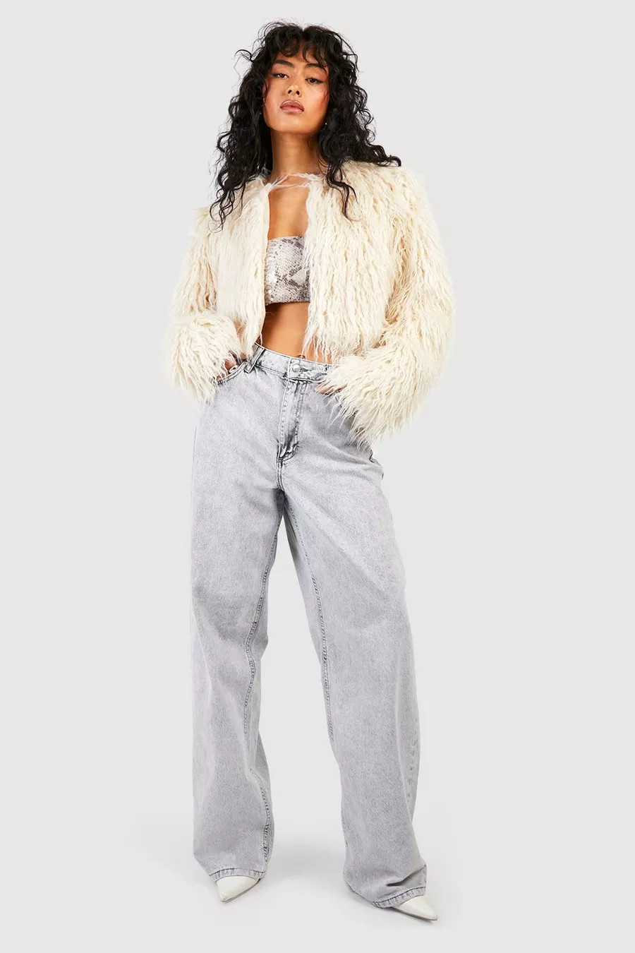 Faux Fur Cropped Jacket | Boohoo.com (NL)