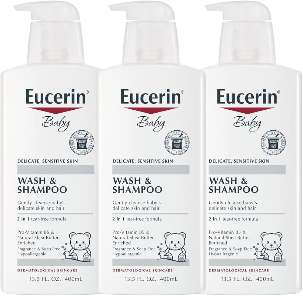Eucerin Baby Wash & Shampoo - 2 in 1 Tear Free Formula, Hypoallergenic & Fragrance Free, Nourish ... | Amazon (US)