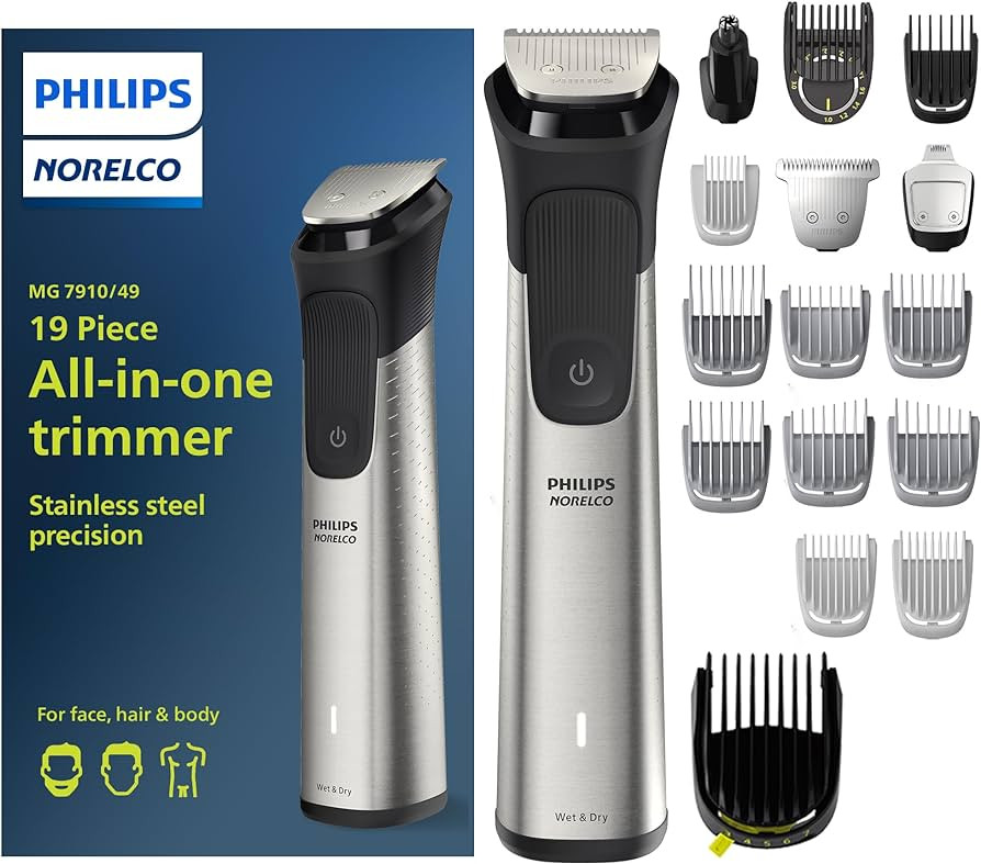 Philips Norelco Multigroom Series 7000, Mens Grooming Kit with Trimmer for Beard, Head, Hair, Bod... | Amazon (US)