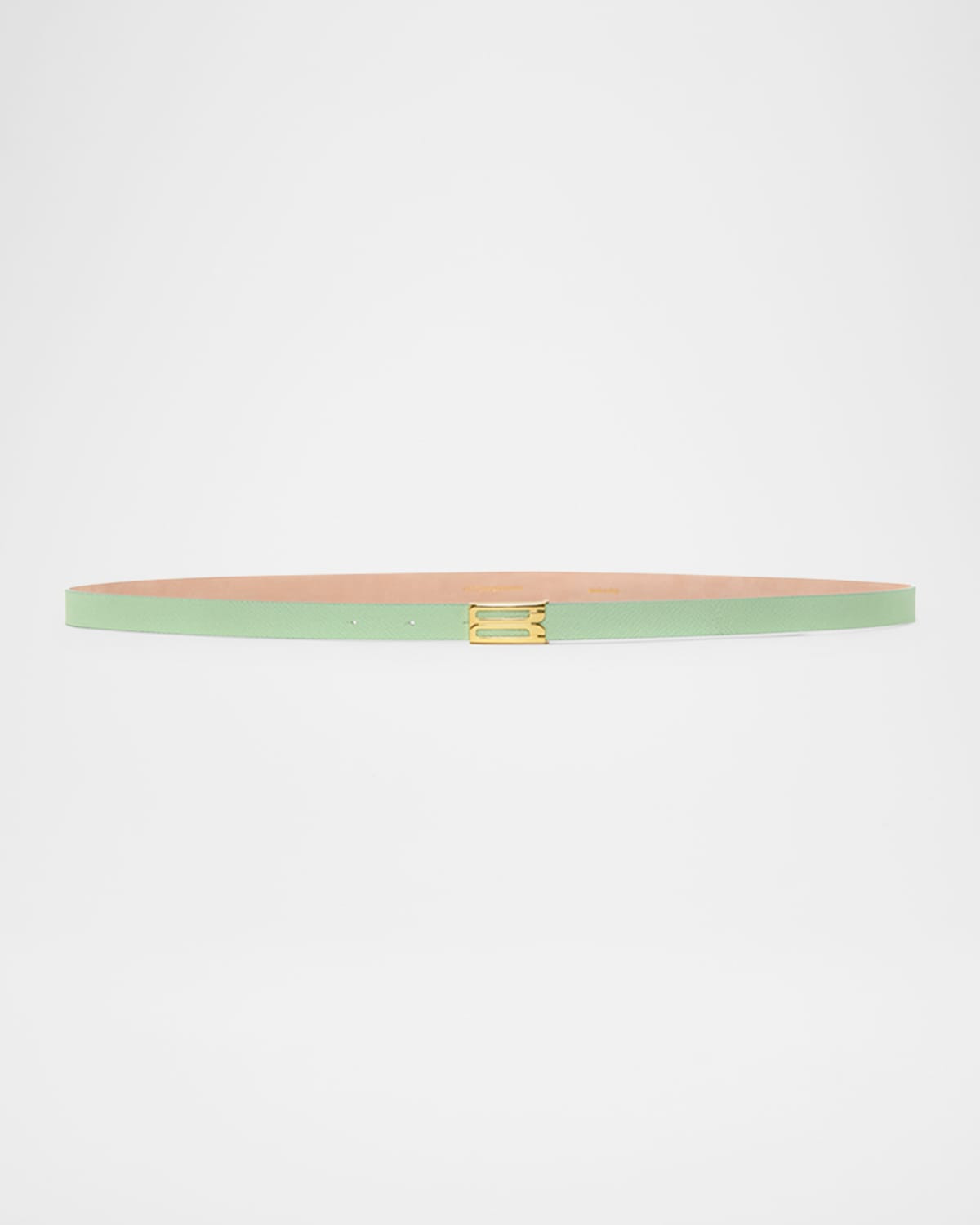 Gold-Plated B-Logo Skinny Leather Belt | Neiman Marcus