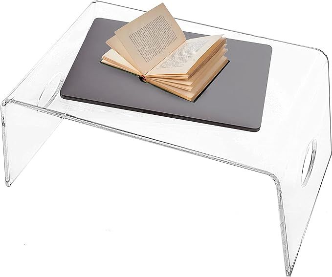 Acrylic Bed Tray with Handles - (21'' x 12'' x 10'') Portable Lap Desk for Working, Reading or Ea... | Amazon (US)