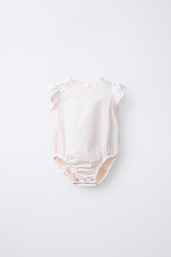 EMBROIDERED SWISS DOT ROMPER | Zara US
