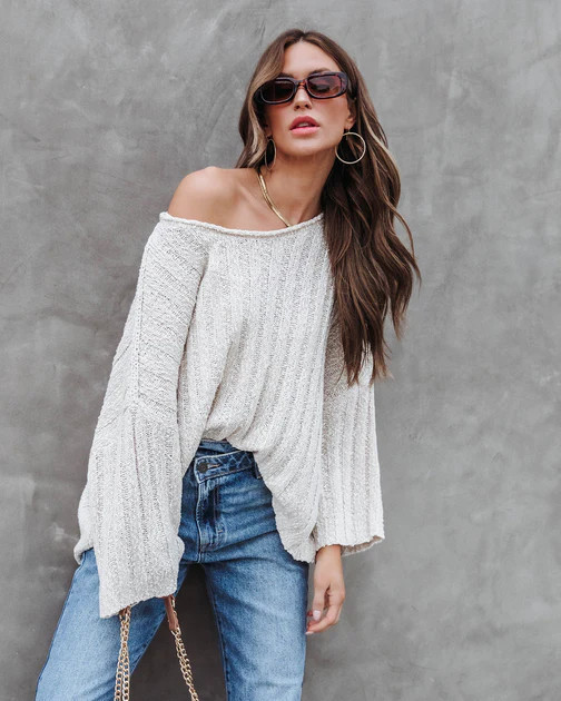 On The Pier Cotton Sweater -  Almond - FINAL SALE | VICI