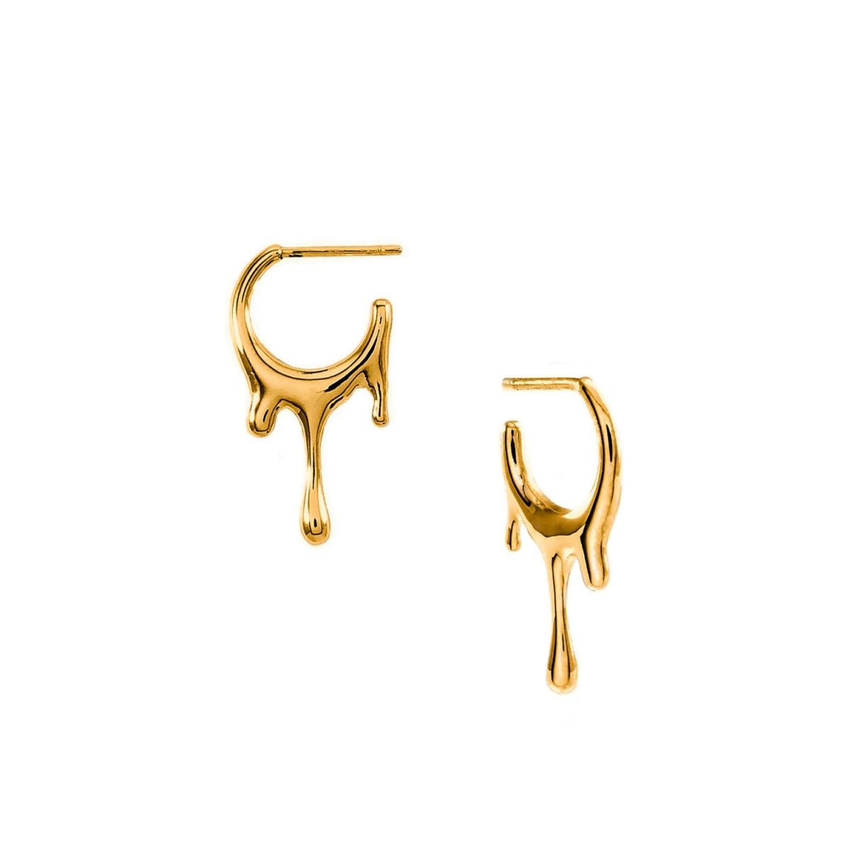 Dripping Circular 24K Gold Vermeil Xs Earrings | Wolf & Badger (US)