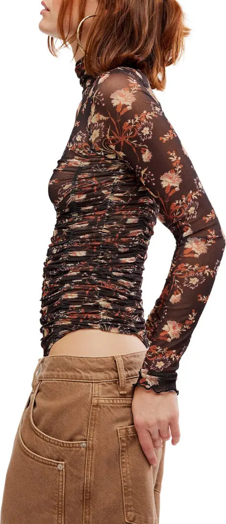 Under It All Ruched Mesh Turtleneck Bodysuit | Nordstrom