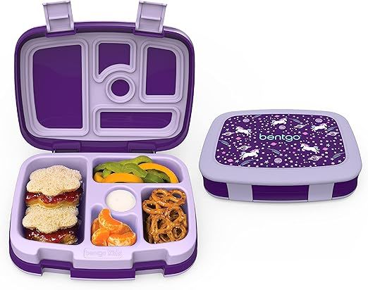 Bentgo® Kids Prints Leak-Proof, 5-Compartment Bento-Style Kids Lunch Box - Ideal Portion Sizes f... | Amazon (US)