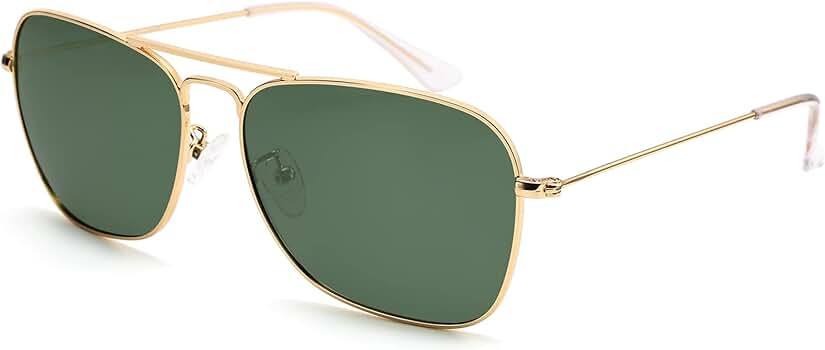 IOHLNG Square Aviator Sunglasses for Women Men Polarized Pilot Military Square Shades Classic Vin... | Amazon (US)