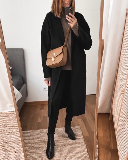Black wool/cashmere coat