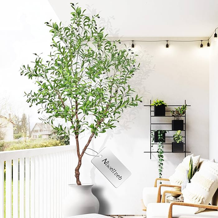 Faux Olive Tree Artificial Olive Trees Artificial Indoor 7 Feet (84 inches) Realistic Potted Silk... | Amazon (US)