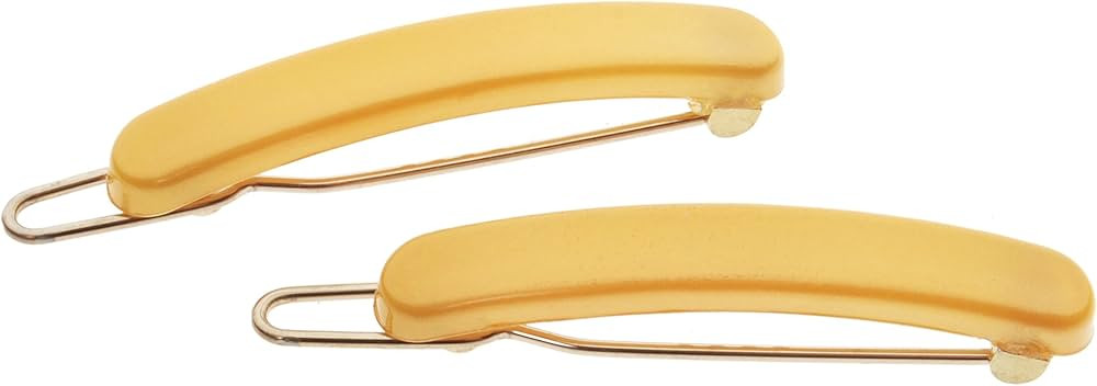 France Luxe Mini Volume Tige Boule Barrette Pair - Yellow | Amazon (US)