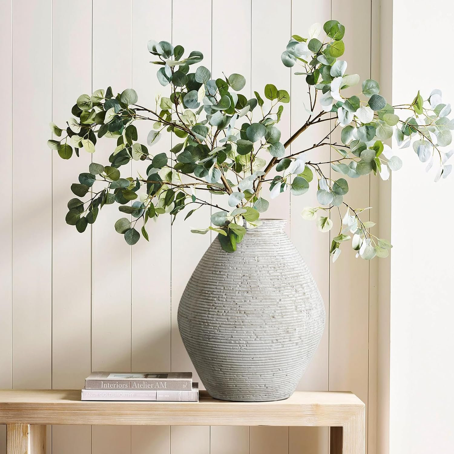 Rustic Ceramic Flower Vase Distressed Farmhouse Pottery Clay Large Terracotta Floor Vases for Dec... | Walmart (US)