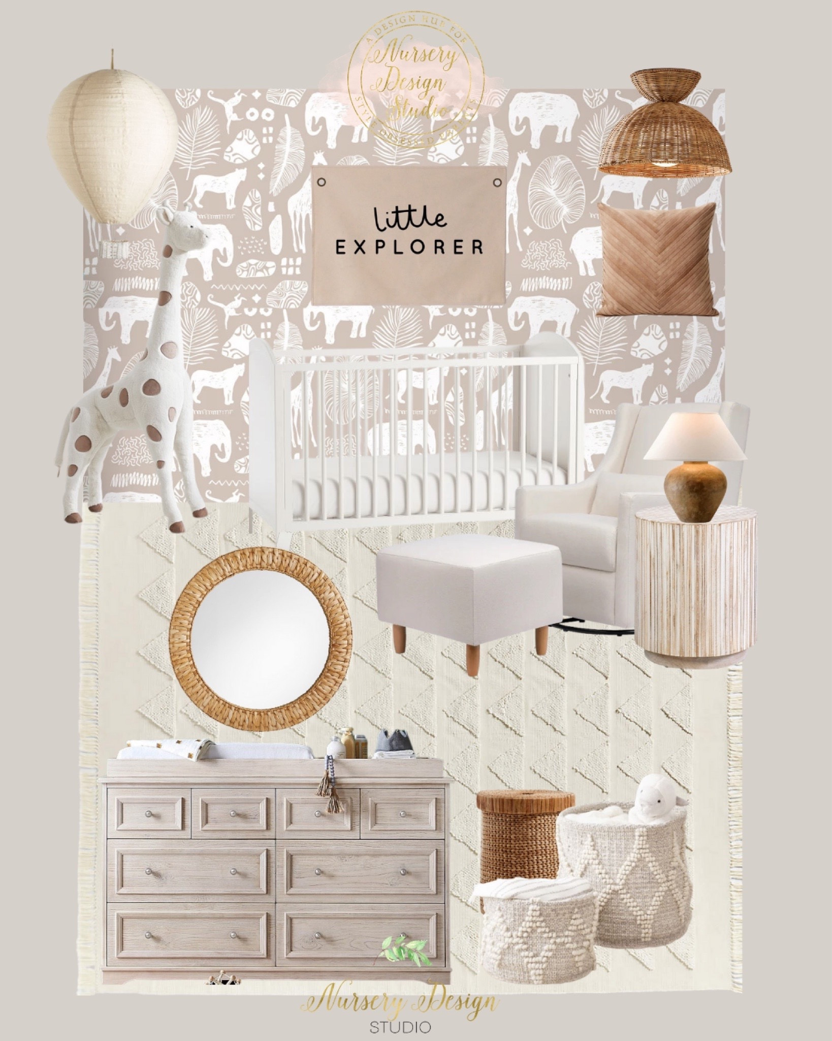 Neutral nursery, safari themed nursery, natural decor, cream rug 

#LTKhome #LTKsalealert #LTKCyberWeek
