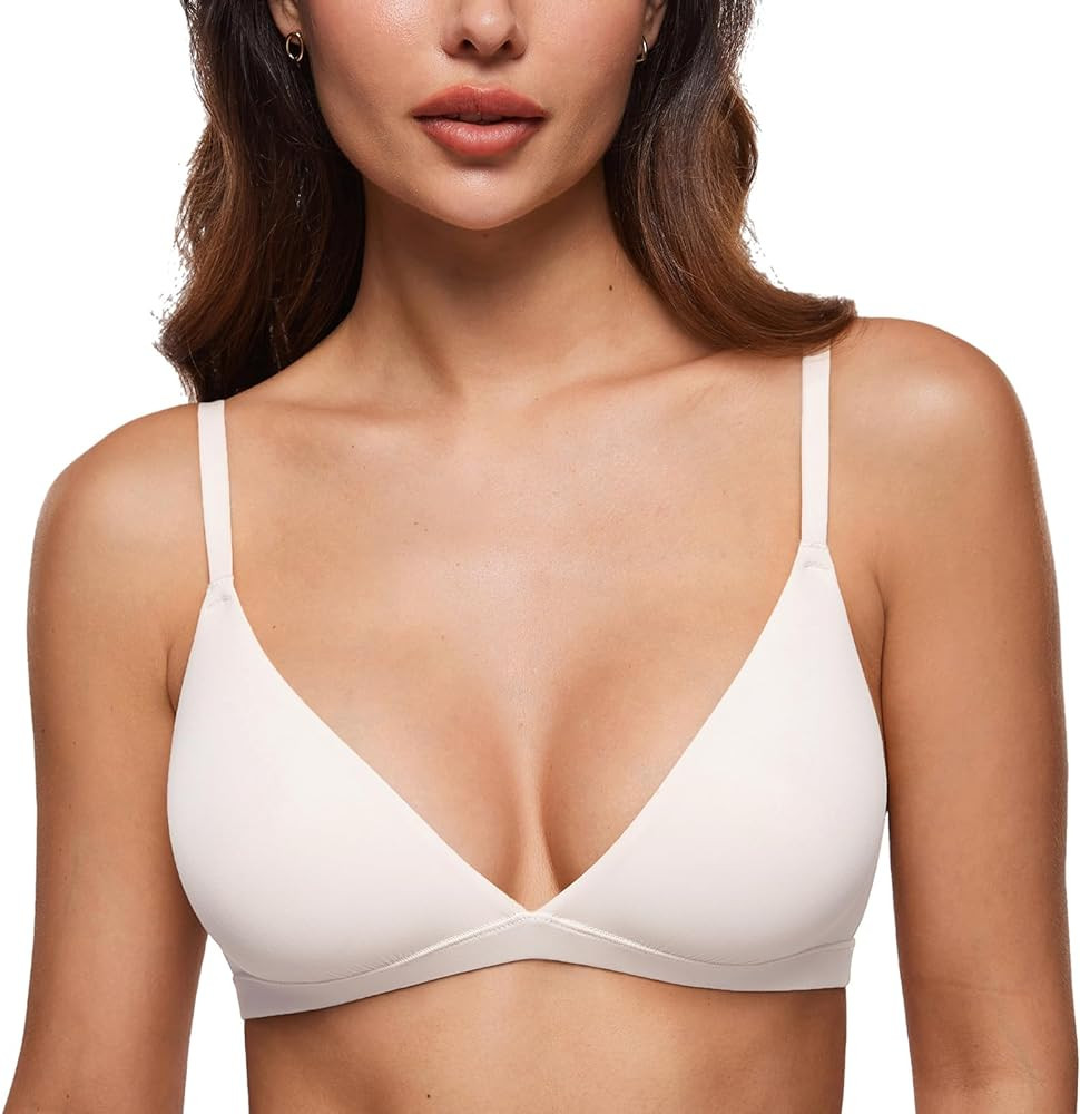Women's Inbarely Triangle Bralette Plunge Unlined Seamless Bra No Underwire Sexy Comfortable Ever... | Amazon (US)