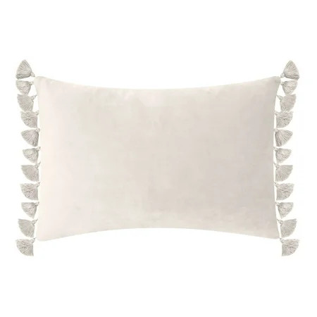 Better Homes & Gardens Feather Filled Tassled Velvet Oblong Decorative Throw Pillow, 14" x 20", I... | Walmart (US)