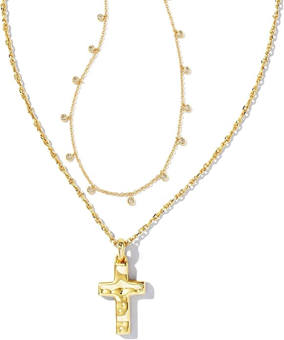 Kendra Scott Amelia Cross Necklace Gift Set, 14k Gold Plated Brass, Crystal, Fashion Jewelry for ... | Amazon (US)