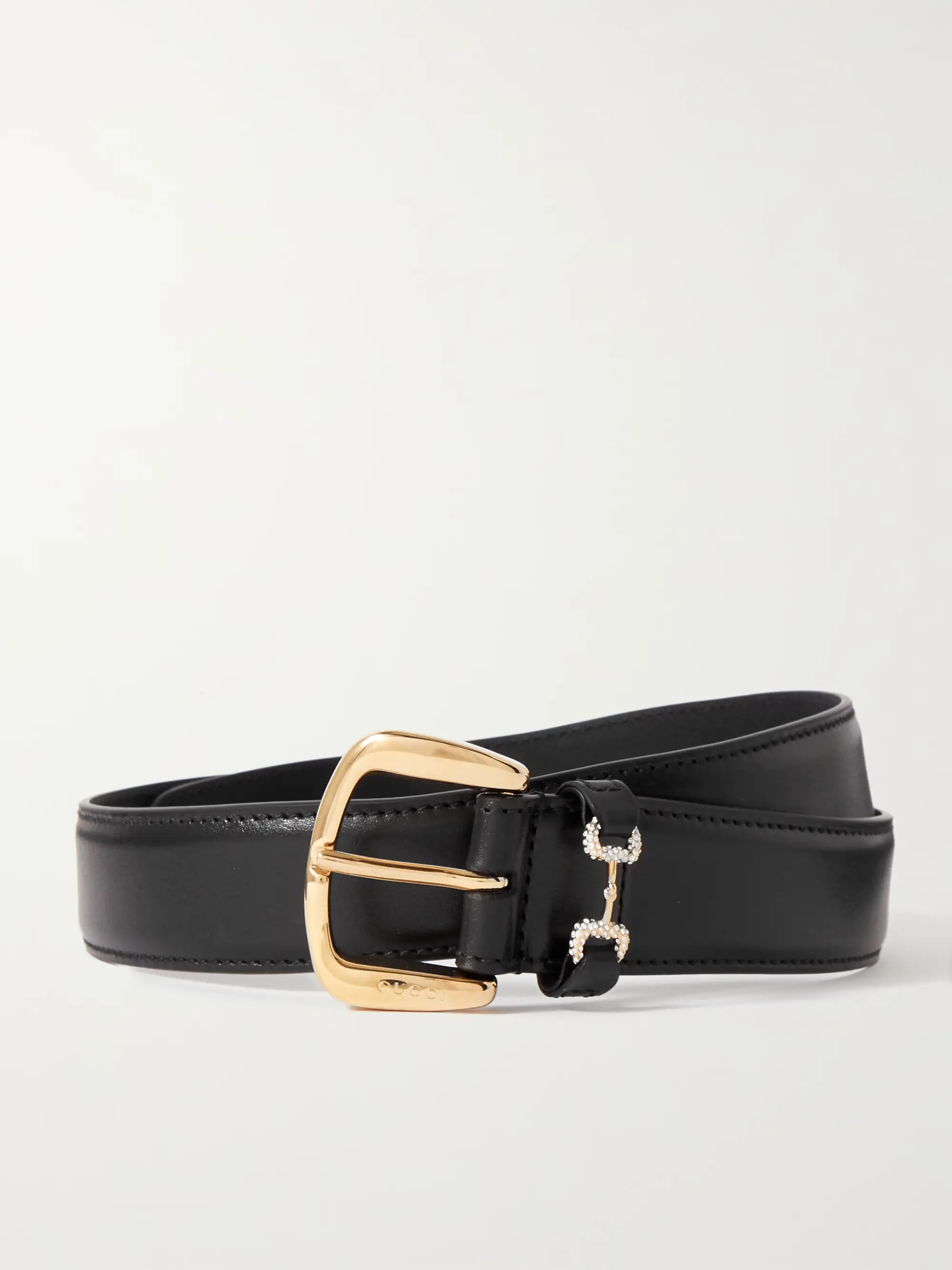 Crystal-embellished leather belt | NET-A-PORTER (US)