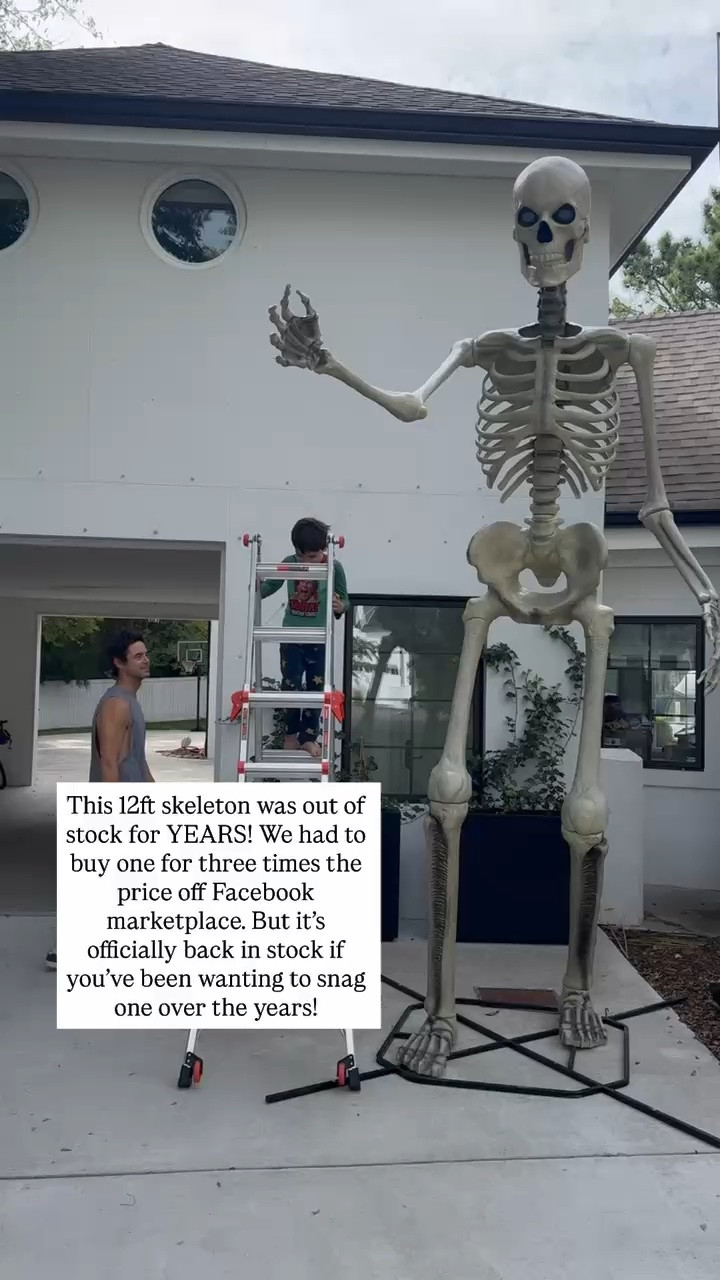 This 12ft skeleton was out of stock for YEARS so we had to buy one for three times the price on FB Marketplace. It’s back in stock and now’s the perfect time to grab it!

#LTKSeasonal