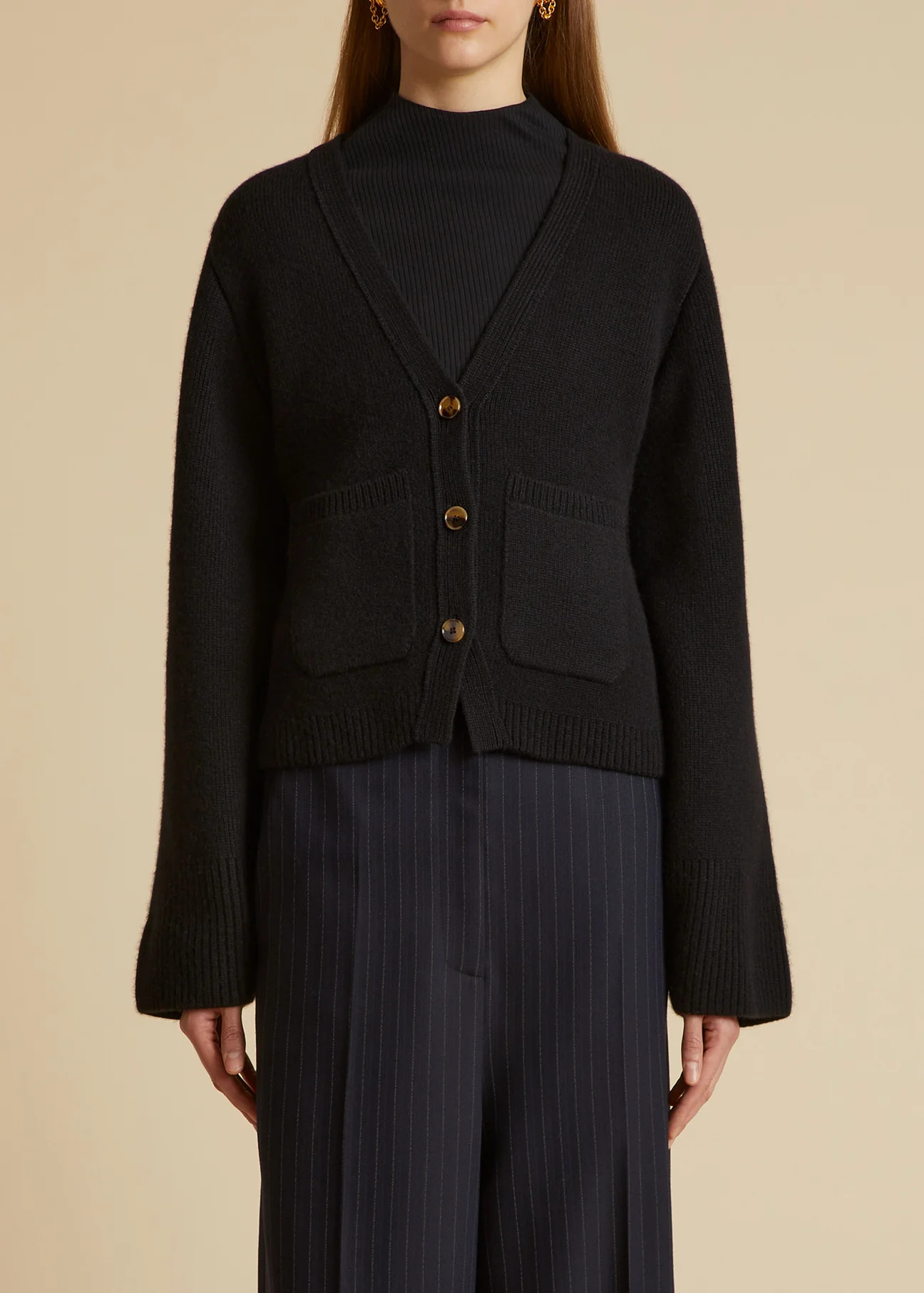 The Scarlet Cardigan in Black | Khaite