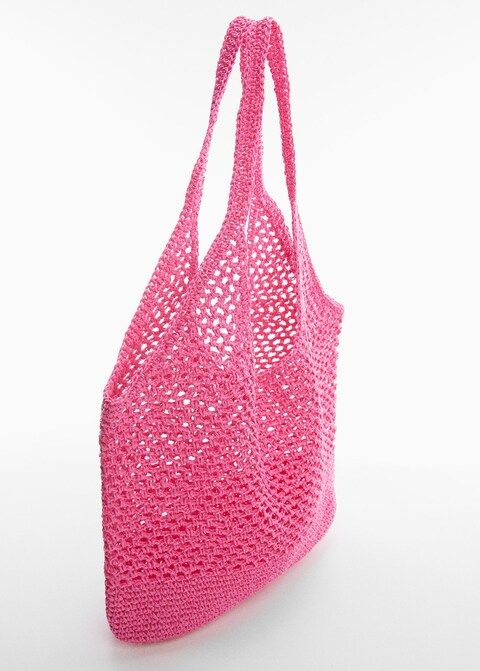 Natural fiber sack bag -  Women | Mango USA | MANGO (US)