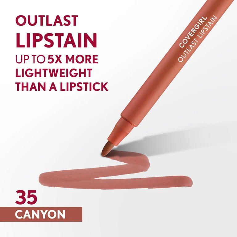 Covergirl Outlast Lipstain, 35 Canyon, Pink, 0.06oz | Walmart (US)