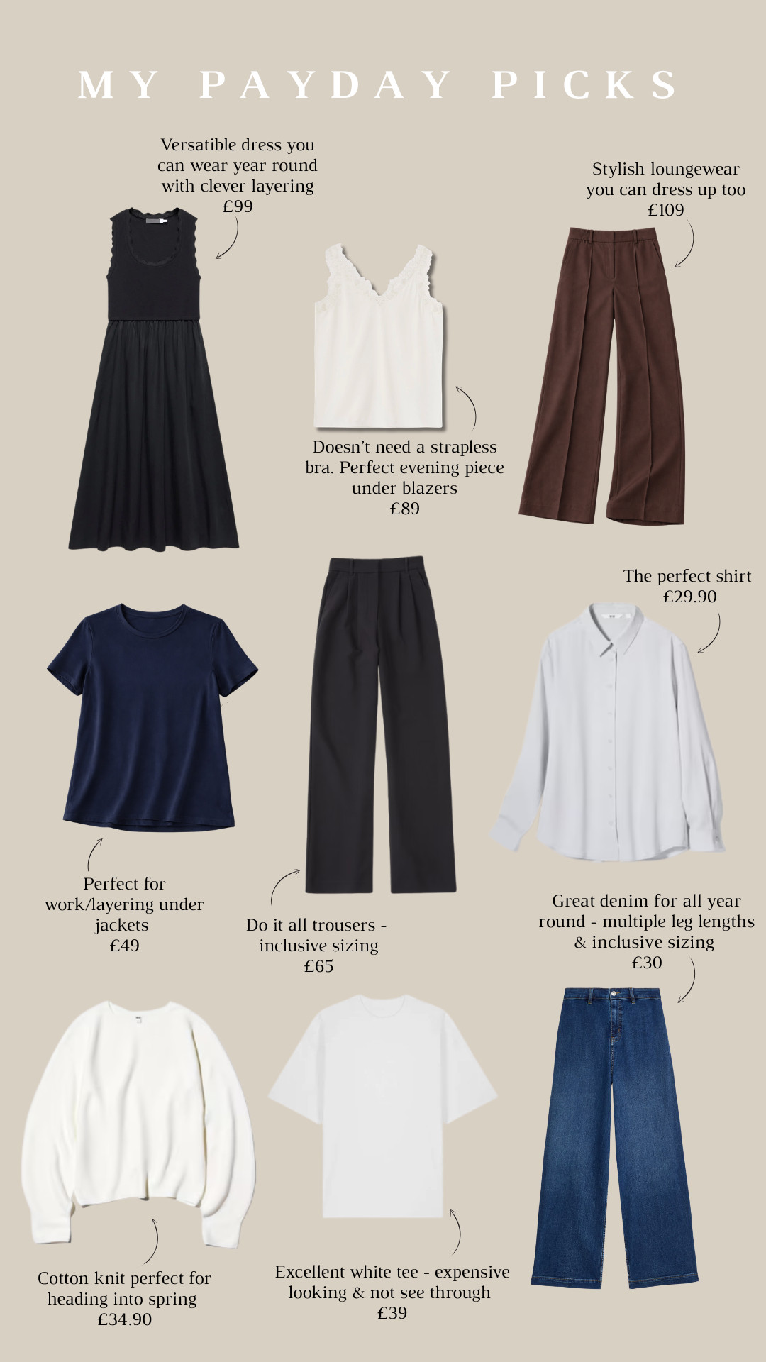My Payday Picks
White Tee, Workwear, Office Outfits, Tailoring, Brown Trousers, LTK Denim, Silk Tee, White Shirt, Cream Knitwear 

 

#LTKuk #LTKspring #LTKeurope