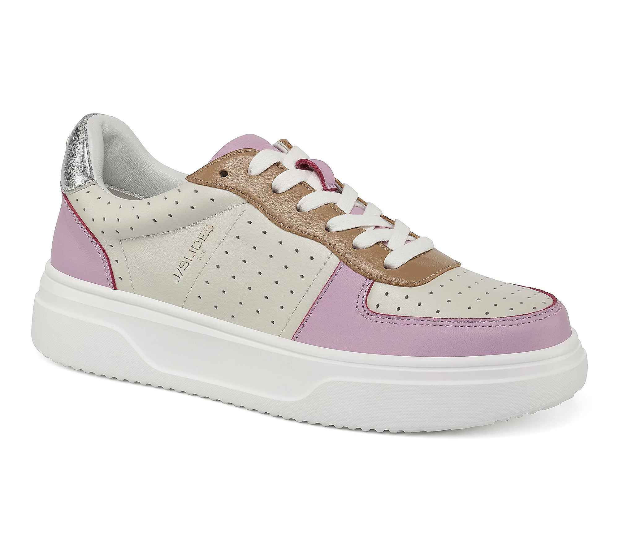Jslides Low Top Casual Leather Sneaker - Fiona | QVC