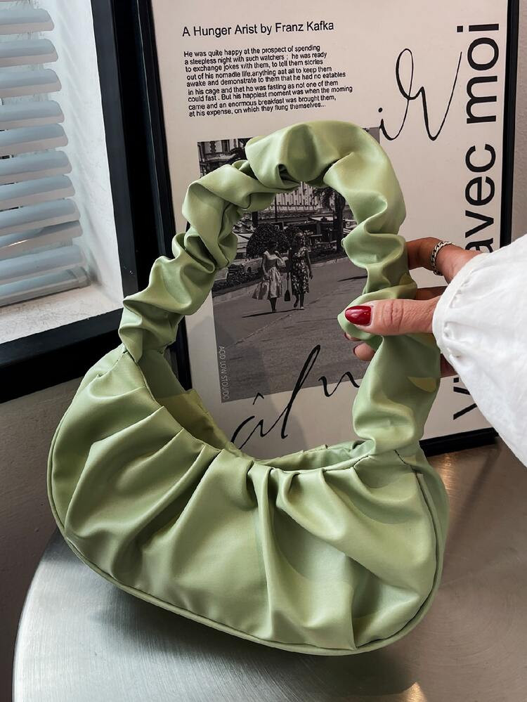 Bolso fruncido minimalista con botón | SHEIN