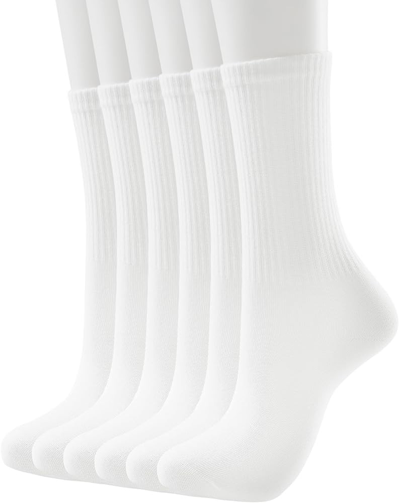Womens Crew Socks 3-12 Pairs Pack Size 6-11 | Amazon (US)