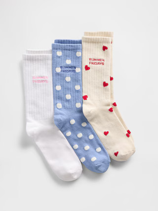 Gap × Summer Fridays Logo Crew Socks (3-Pack) | Gap (US)